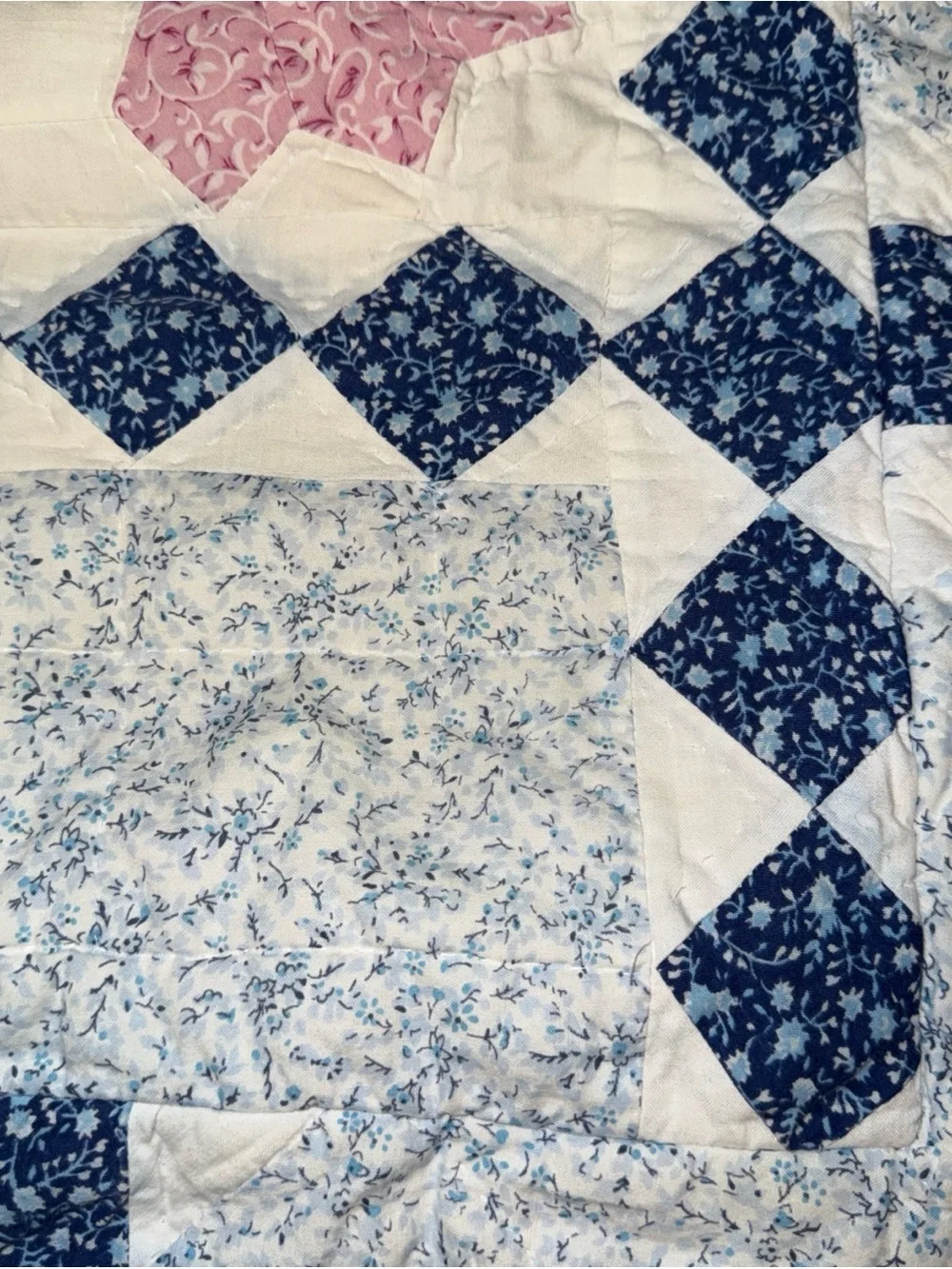 Vintage quilt pillowcase